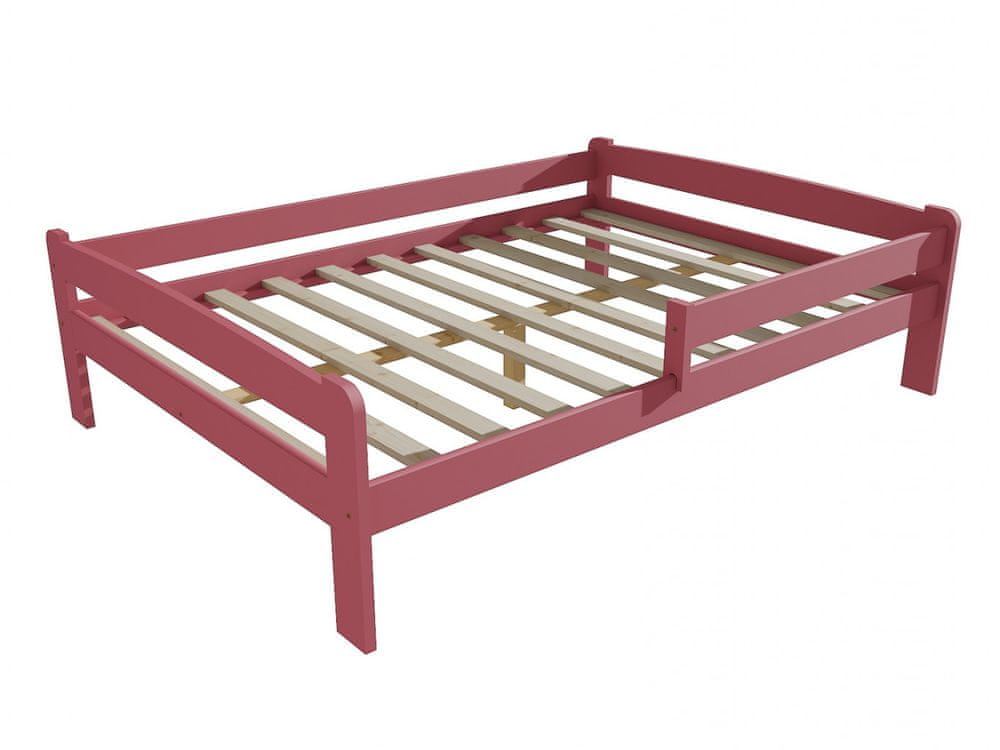 eoshop Detská posteľ so zábranou VMK009C KIDS (Rozmer: 140 x 200 cm, Farba dreva: farba ružová)